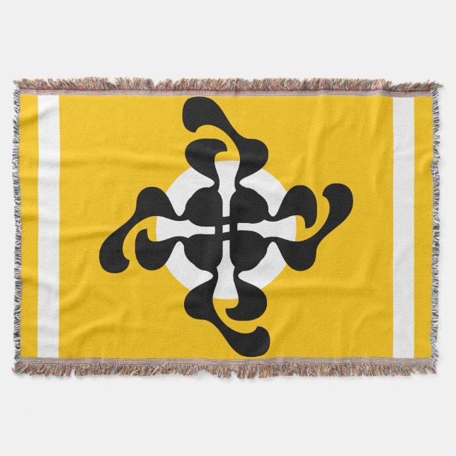 Manta Dramático dubble Q espejado negro amarillo moderno (Anverso)