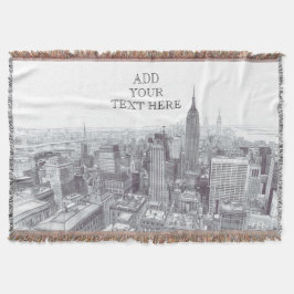 Manta Drawing of New York City Landscape Custom