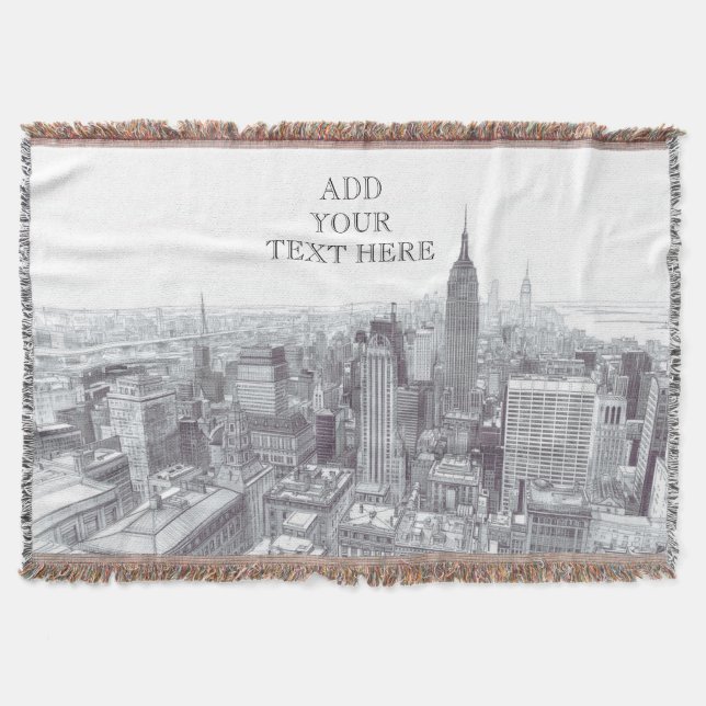 Manta Drawing of New York City Landscape Custom (Anverso)