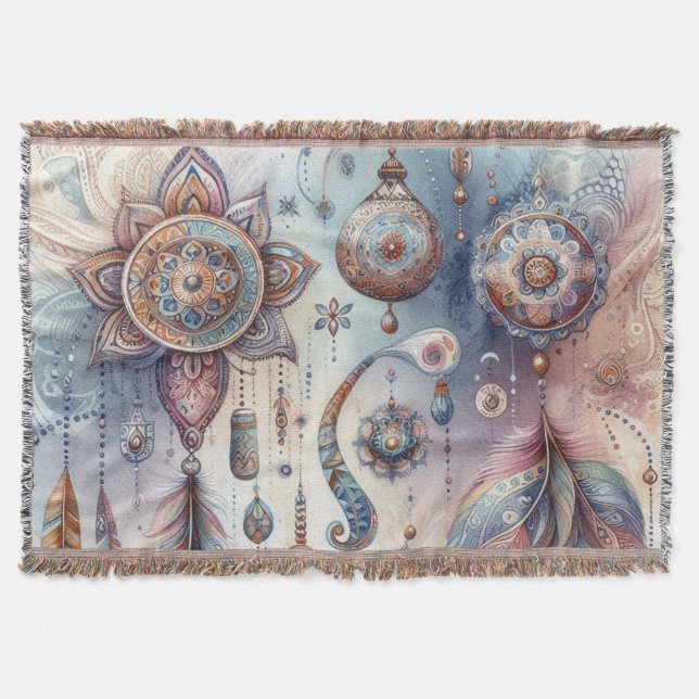 Manta Dreamcatcher en un tema bohemio (Anverso)