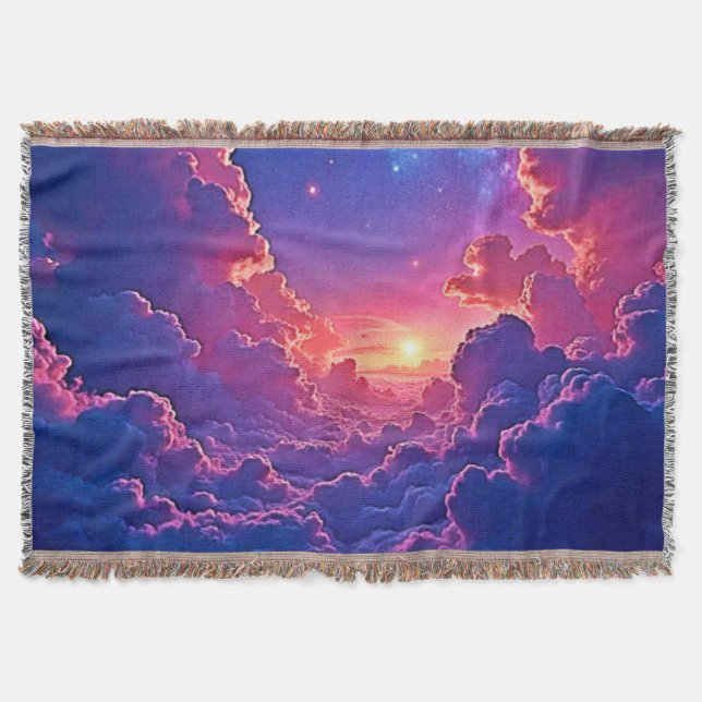 Manta Dreamy Clouds: Celestial Sunset Magic Art (Anverso)