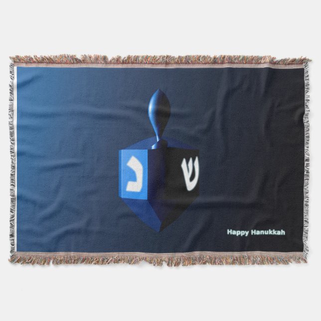 Manta Dreidel azul brillante (Anverso)