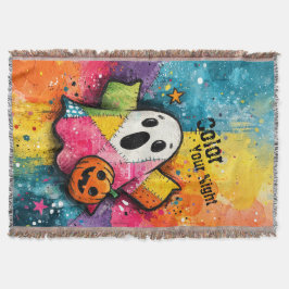 Manta Dulce fantasma de patchwork Arte colorido de salpi