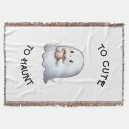 Manta Dulce Fantasma Kawaii que Sostiene Café Acuarela 