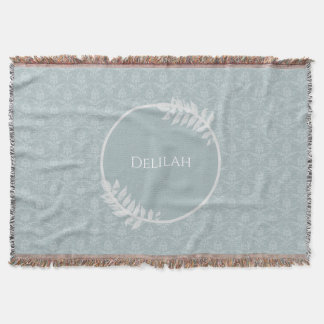 Manta Dusty Blue Elegant Damask Personalizado