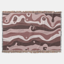 Manta Earth-Tone Tribal Abstract Throw Blanket