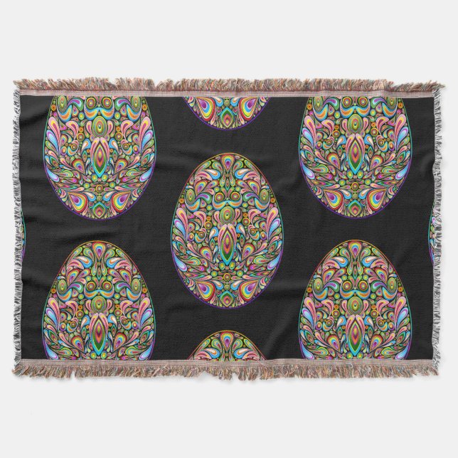Manta Easter Egg Psychedelic Design Kids Organic T-Shirt (Anverso)