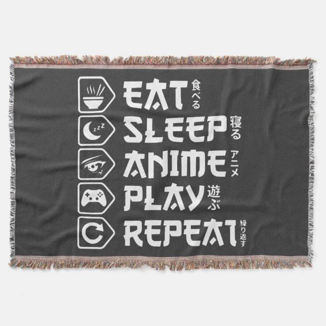 Manta Eat Sleep Anime Play Repeat Otaku Anime Lifestyle (Anverso)