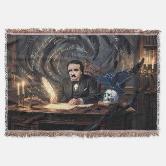 Manta Edgar A. Poe Componiendo El Cuervo En Sueños Gótic
