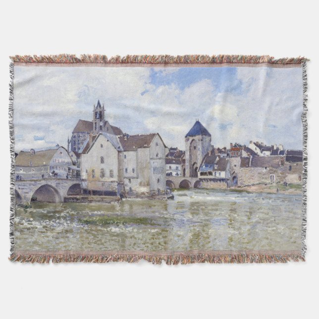 Manta Edificios de Alfred Sisley y puentes con agua (Anverso)