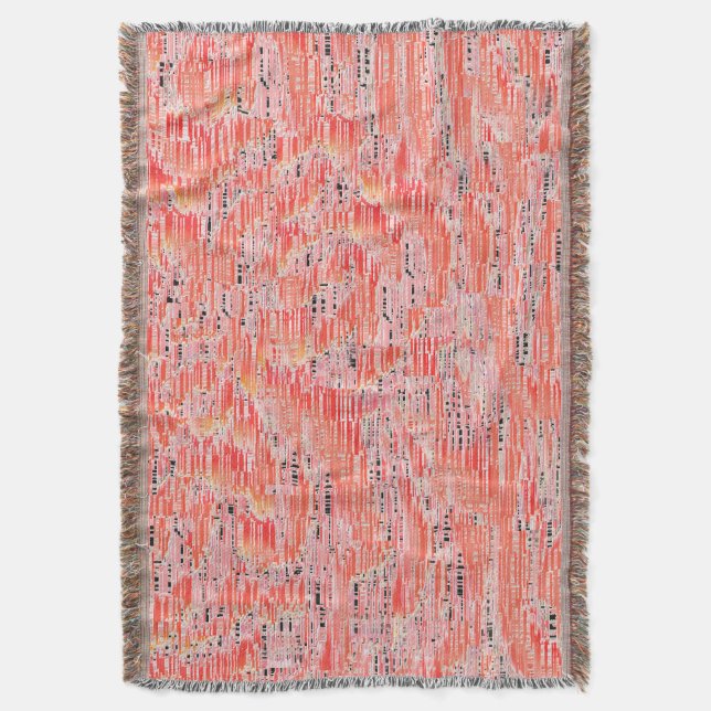 Manta Efecto de mosaico estrecho de salmón y melocotón (Frente vertical)