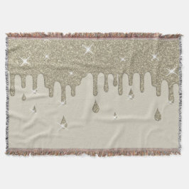 Manta Efecto Purpurina de plata de goteo y espárragos