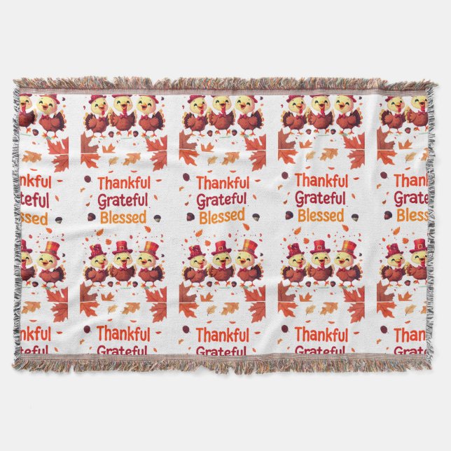 Manta El Agradecido Día de Acción de Gracias con Estilo (Anverso)