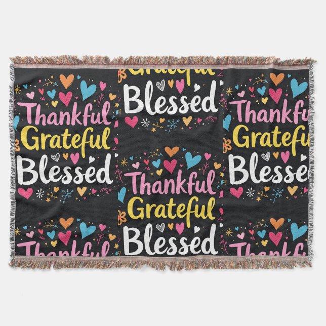 Manta El Agradecido Día de Acción de Gracias con Estilo (Anverso)