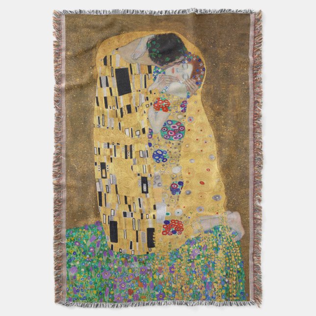 Manta El Beso de Gustav Klimt (Frente vertical)