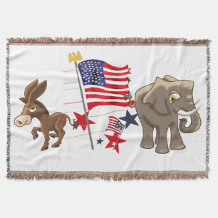 Manta El burro democrático y el elefante republicano