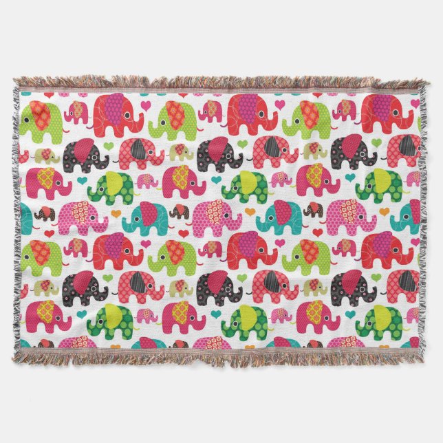 Manta el elefante retro embroma el papel pintado del (Anverso)