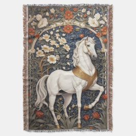 Manta El elegante William Morris inspiró el caballo blan