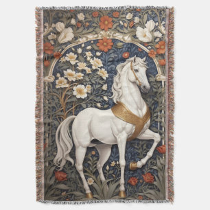 Manta El elegante William Morris inspiró el caballo blan