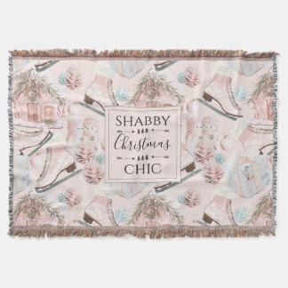 Manta El encantador modelo de Navidades rosados chic de