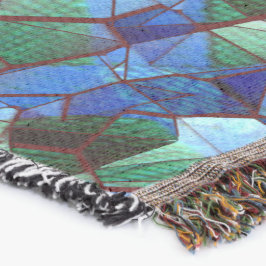 Manta El encanto de los mosaicos irregulares verdes y az