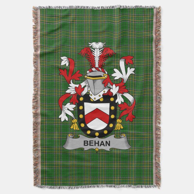 Manta El Escudo de Armas Behan irlandés Crest Ireland (Frente vertical)