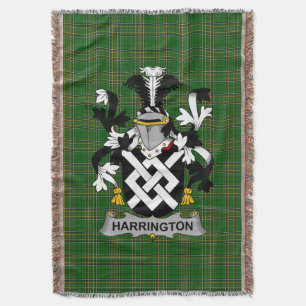 Manta El Escudo de Armas de Harrington Irlandés Crest Ir