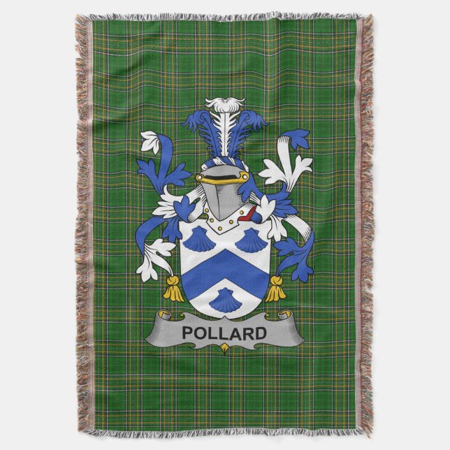 Manta El escudo de armas de Pollard Irlandés Crest Irlan (Frente vertical)