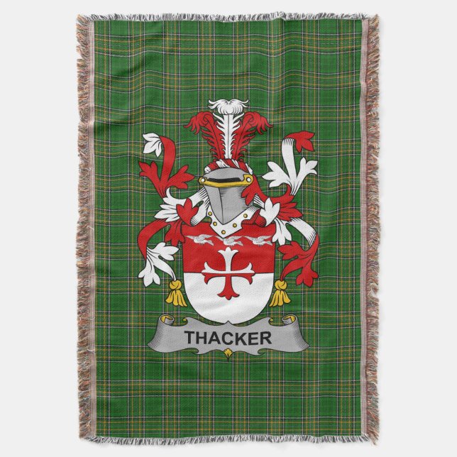 Manta El escudo de armas Thacker de Irlanda Crest Irland (Frente vertical)