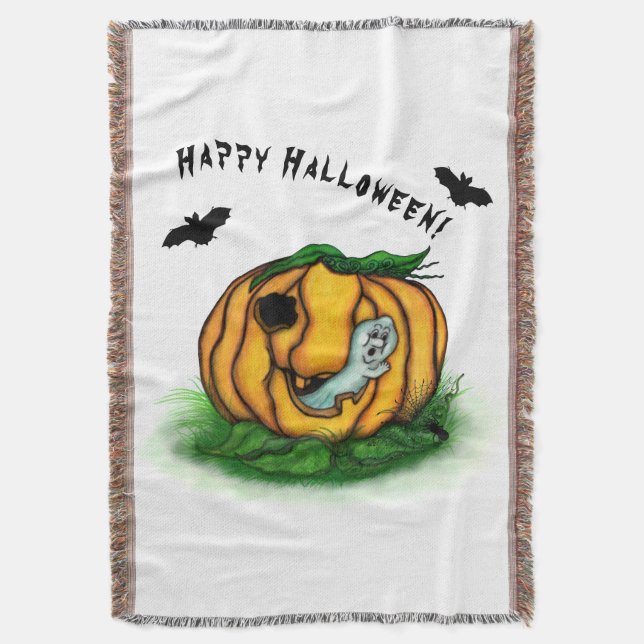 Manta El fantasma de Halloween , Bat , Ghost y Spider (Frente vertical)