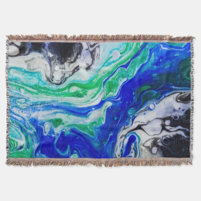 Manta El flujo de la pintura abstracta del río (Anverso)