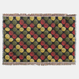 Manta El garabato Ikat circunda el | rojo, verde, oro