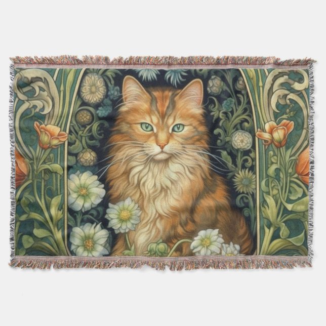Manta El gato rojo en el arte del jardín (Anverso)