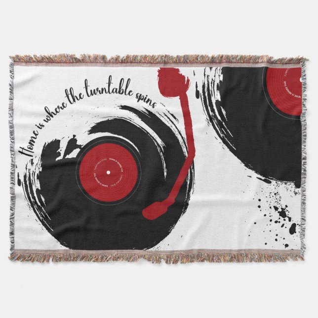 Manta El Hogar De Registros De Vinilo Es Donde Se Giran  (Anverso)