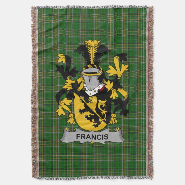 Manta El irlandés Francis Coat of Arms Family Crest Irla (Frente vertical)