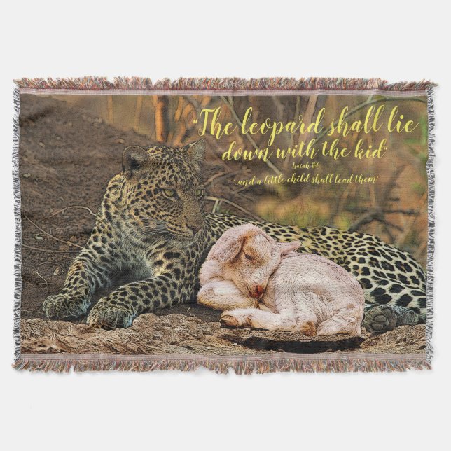 Manta El leopardo se acostará con el niño-Isaías 11 (Anverso)