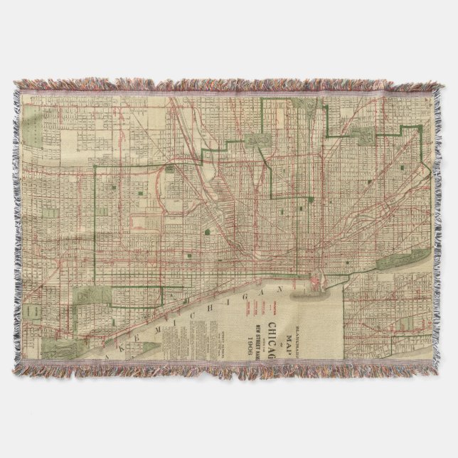 Manta El mapa de Blanchard de Chicago (Anverso)