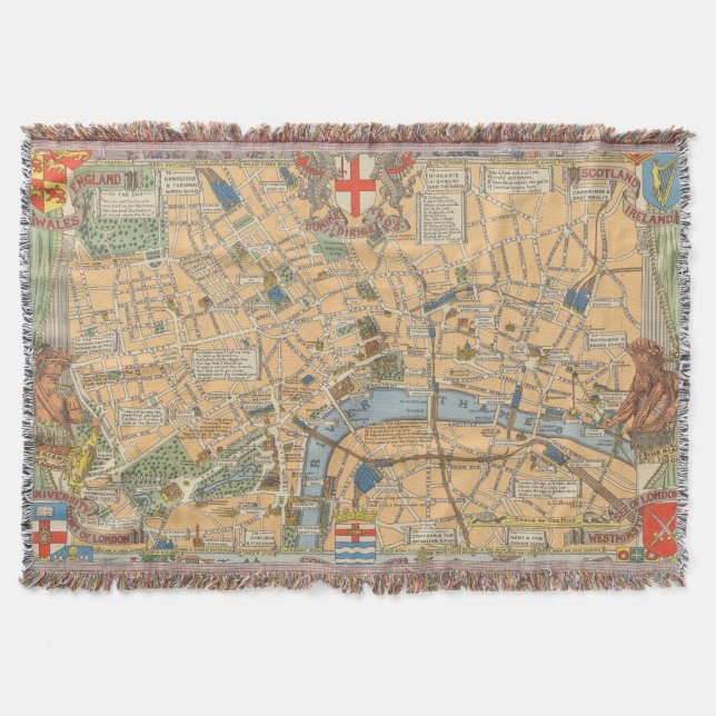 Manta El mapa de los niños de Londres, Inglaterra (Anverso)