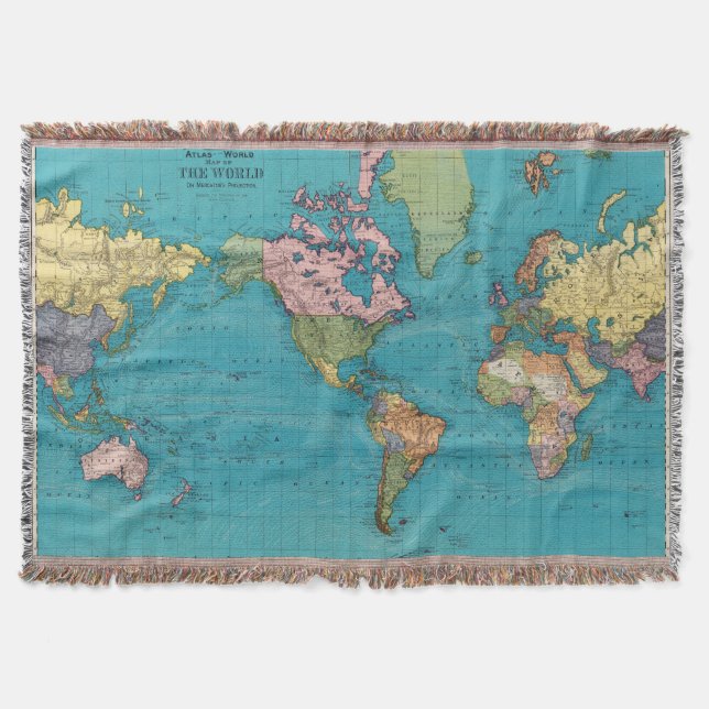 Manta El mundo, la proyección de Mercator (Anverso)