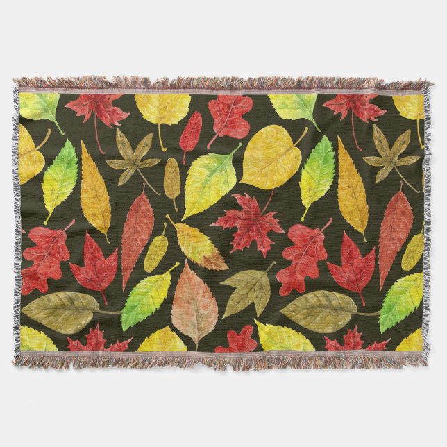 Manta El otoño deja la acuarela oscura (Anverso)