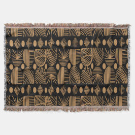 Manta El paño tribal caribeño: negro, oro