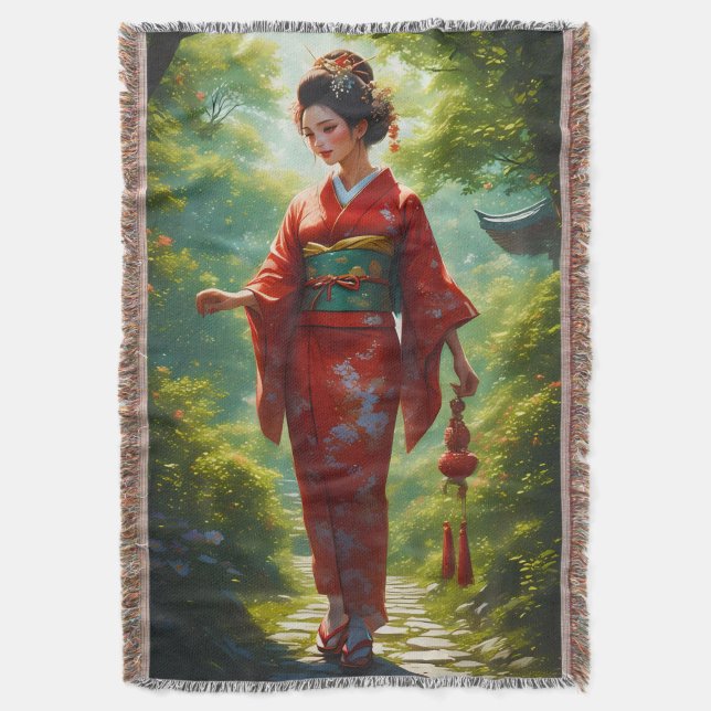 Manta El paseo del kimono (Frente vertical)