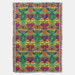Manta El patrón retro art nouveau de búho de Voysey