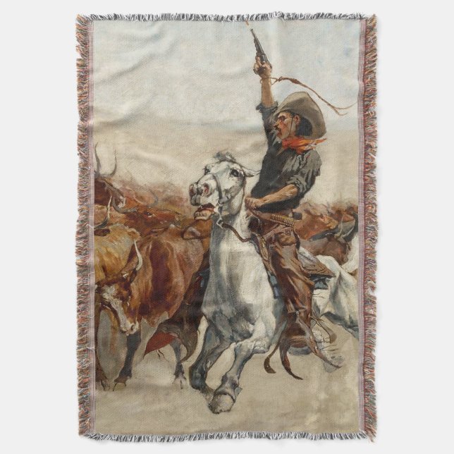 Manta El Rodeo Arte Occidental por Frederic Remington (Frente vertical)