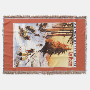 Manta El Sledding y esquí en el poster de los Vosgos