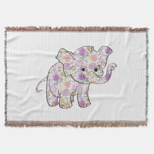 Manta Elefante de bebé floral