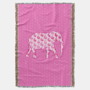 Manta elefante de paisley - rosa hielo y fucsia