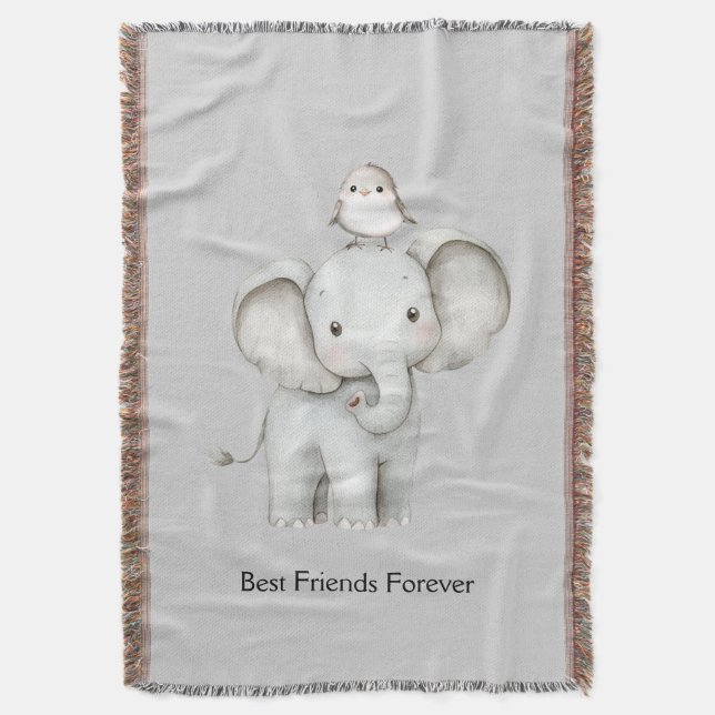 Manta Elefante y Ave Mejores Amigos (Frente vertical)