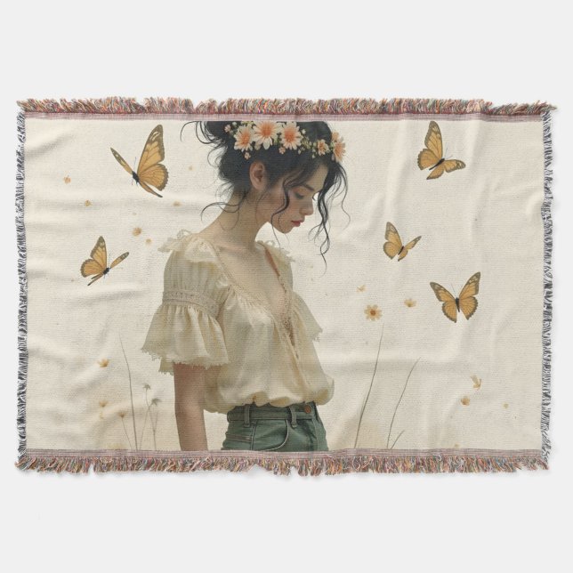 Manta Elegancia suave en una danza de mariposa (Anverso)