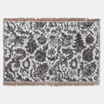 Elegant Christmas floral ornament pattern design